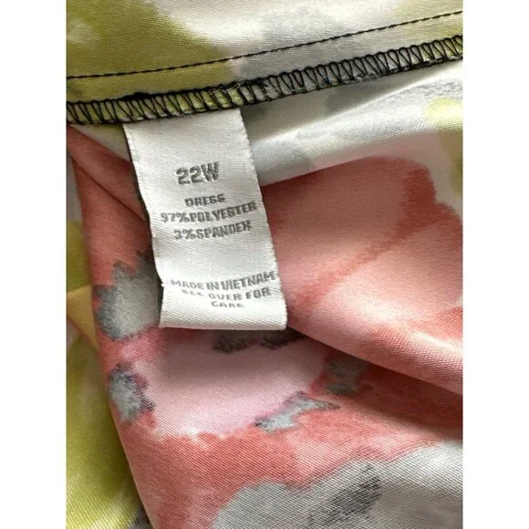 Dressbarn Size 22w Floral Sleeveless Dress - Red, Yellow, Black - Picture 6 of 7